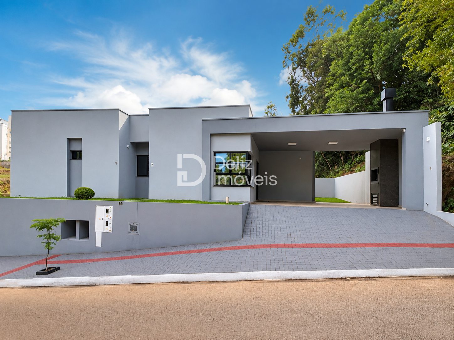 Casa moderna com 3 dormitórios e 2 vagas de garagem.